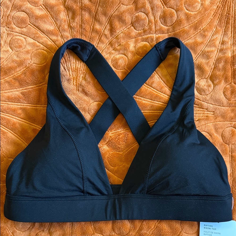 Riptide Black Cross-Back Bikini top